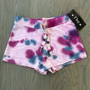 Women's Tie-Dye Shorts - Pink and Blue